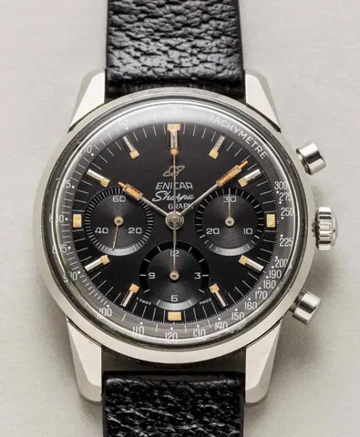 Sherpa Graph with an all black dial and black registers on a black leather strap